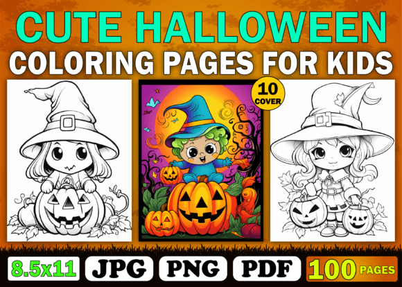 Download 100 Cute Halloween Coloring Pages - Premium Resources
