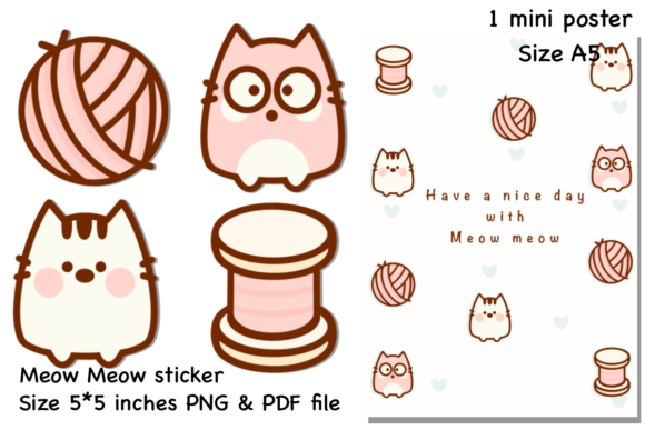 Download Meow Meow Sticker &amp; Mini Poster - Premium Resources