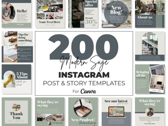 Download Modern Instagram Canva Templates Kit - Canva template Collection