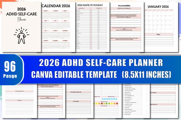 Download 2026 Adhd Self Care Planner - Premium Bundle